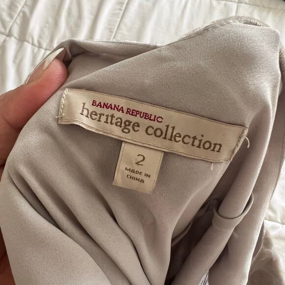 Banana Republic Heritage Women's Velvet Dot Textured Midi Dress Gray Size 2 - Picture 8 of 12